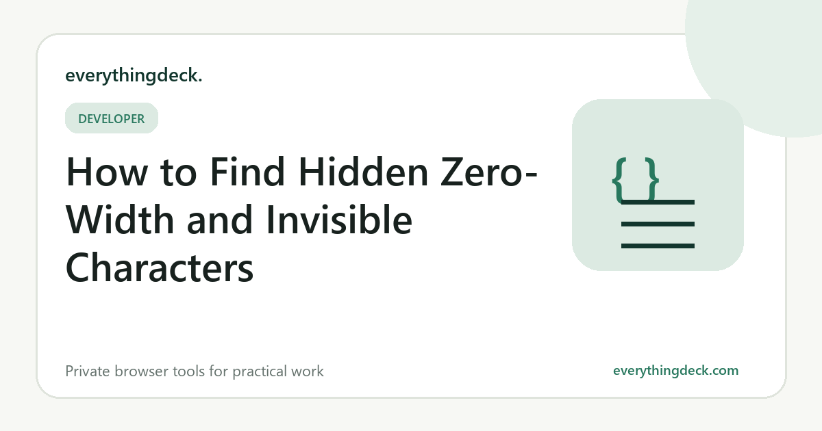 Cover illustration for How to Find Hidden Zero-Width and Invisible Characters