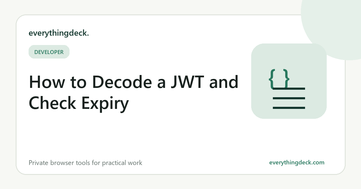 Cover illustration for How to Decode a JWT and Check Expiry